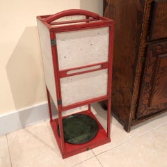 Fine Antique Japan Red Lacquer Andon Floor Lamp 1880 Immediately Usable