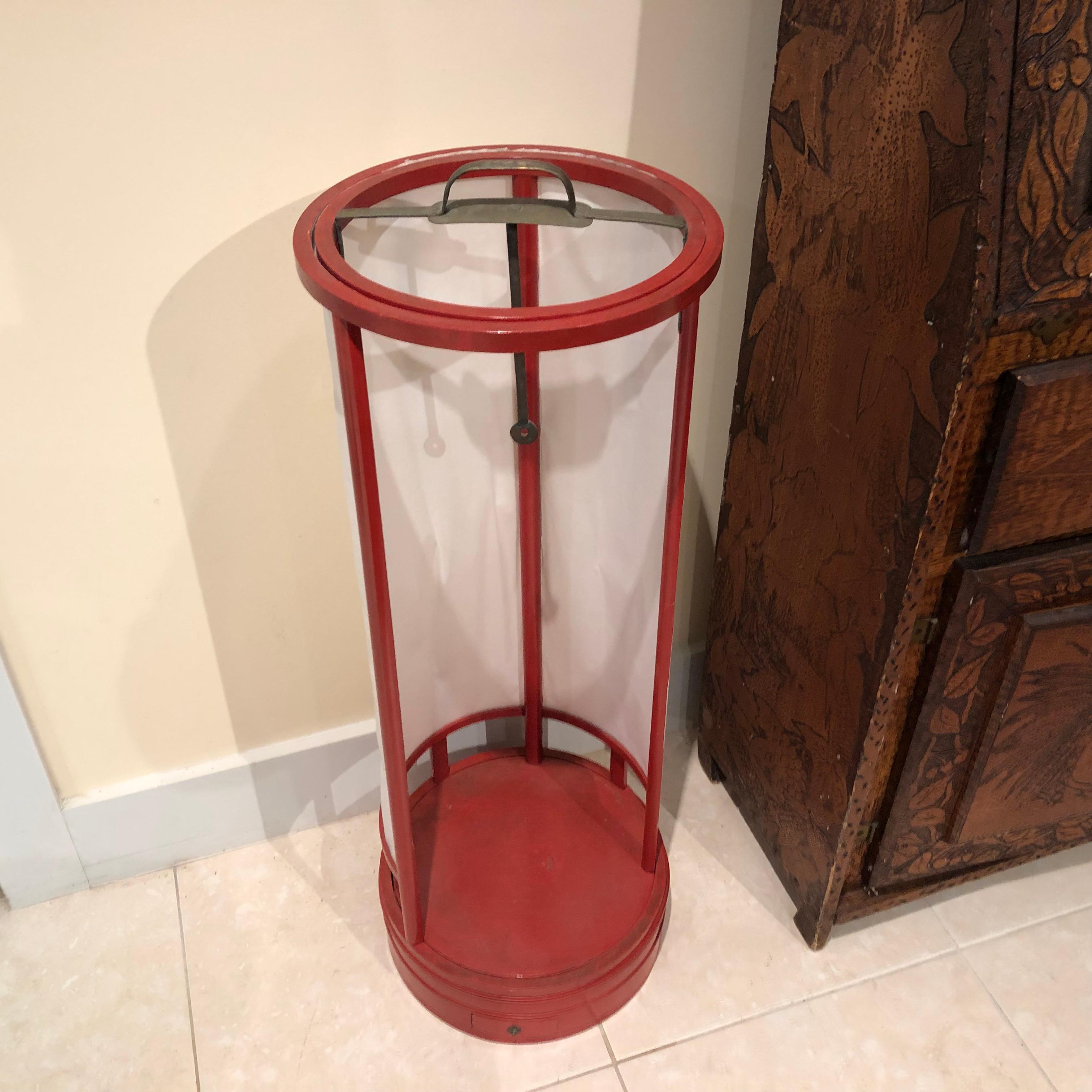 Fine Antique Japan Red Lacquer Andon Floor Lamp, 1880 Immediately Usable, Round 2