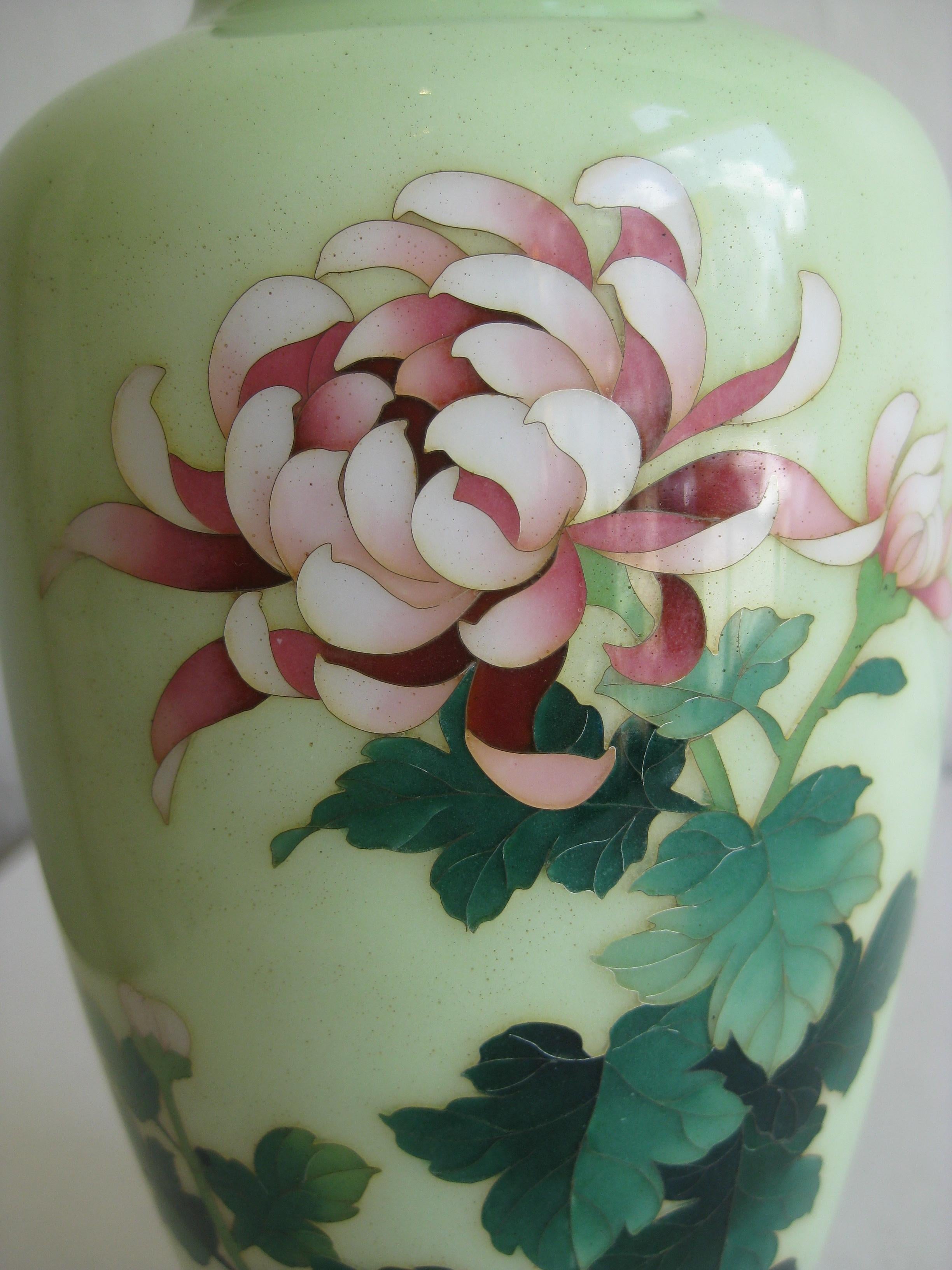 20th Century Fine Antique Japanese Cloisonne Enamel Vase by Master Artist Ando Jubei