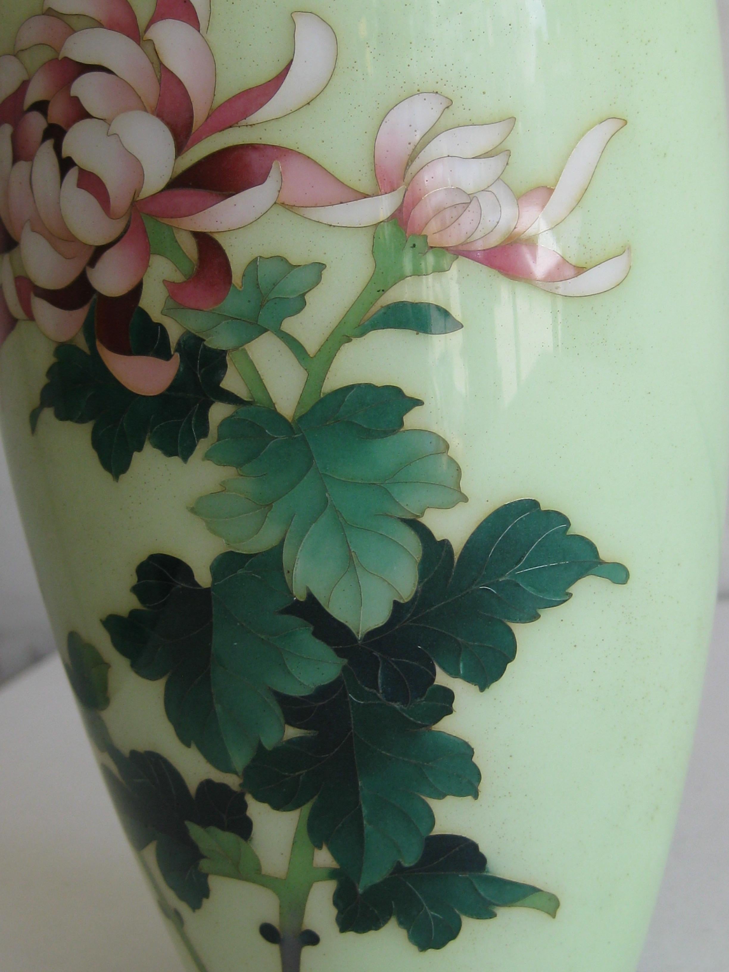 Fine Antique Japanese Cloisonne Enamel Vase by Master Artist Ando Jubei 1