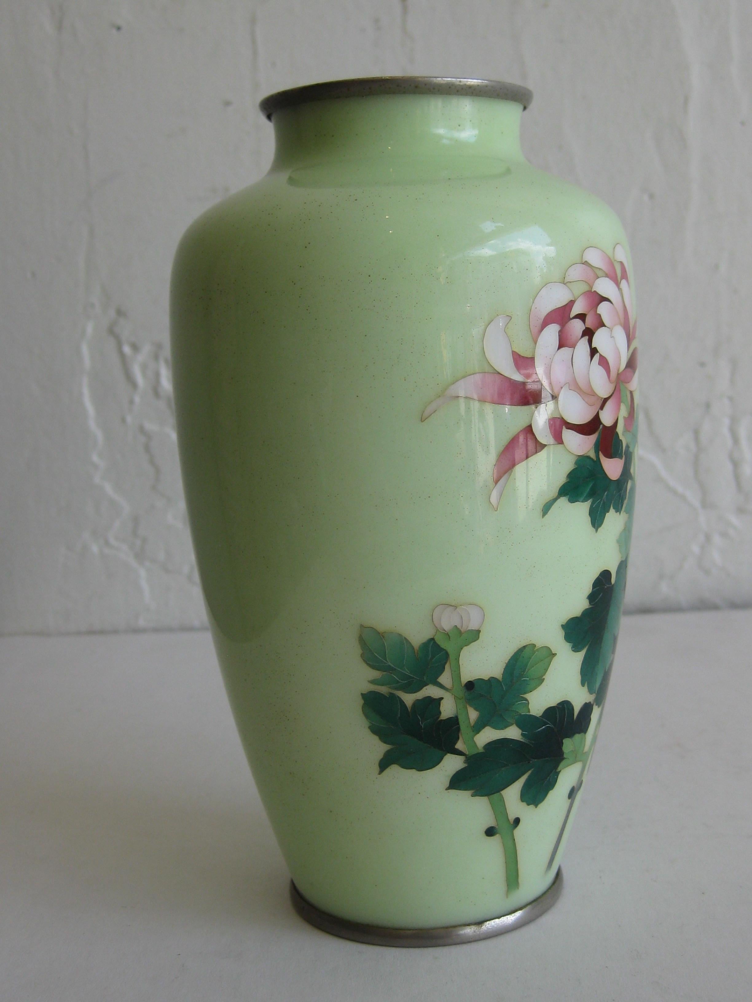 Fine Antique Japanese Cloisonne Enamel Vase by Master Artist Ando Jubei 3