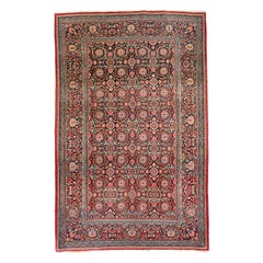Antique Persian Dabir Kashan 4'4" x 6'10"