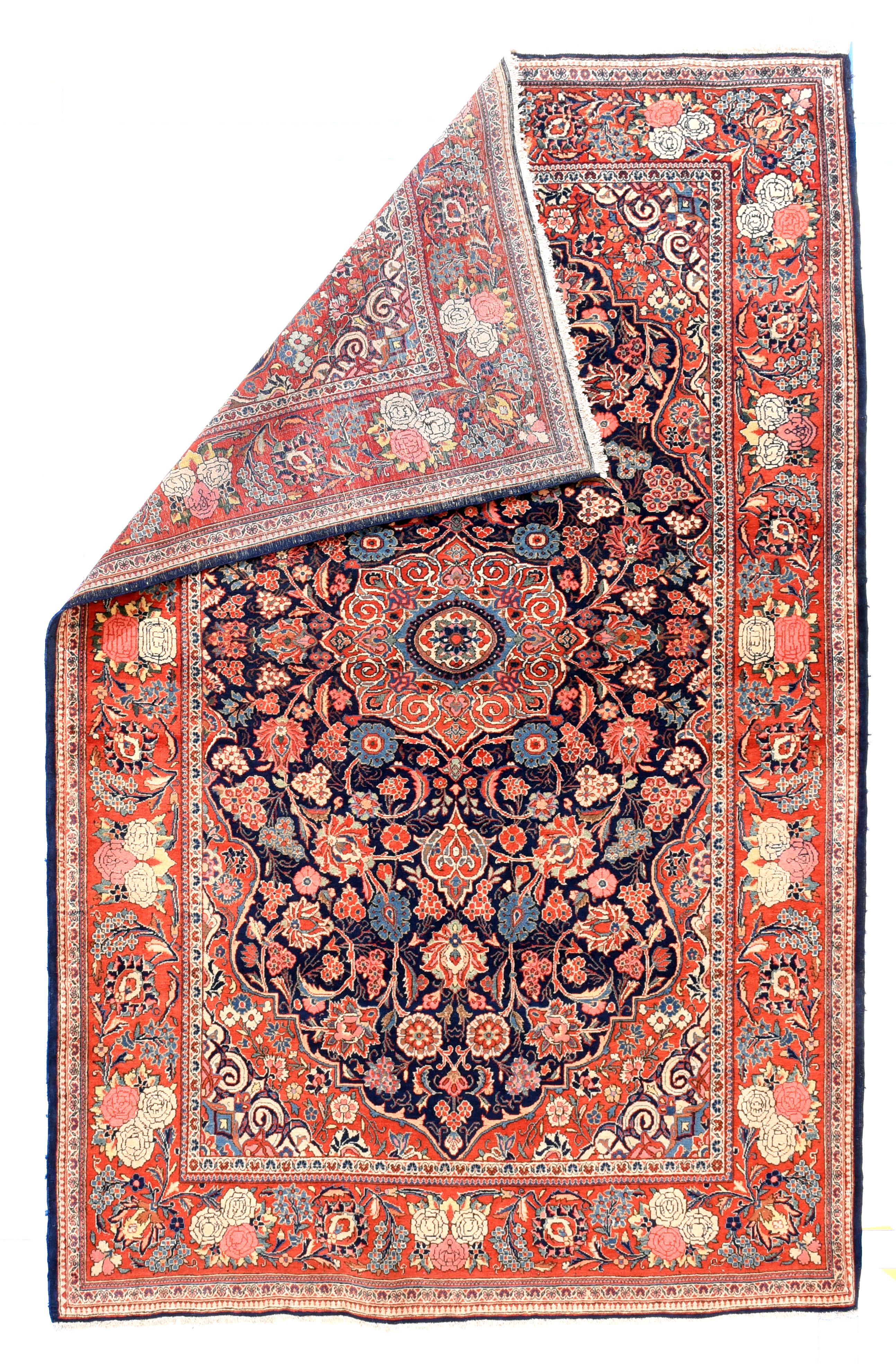 Hand-Knotted Vintage Persian Kashan  For Sale