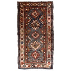 Antique Caucasian Kazak Long Rug