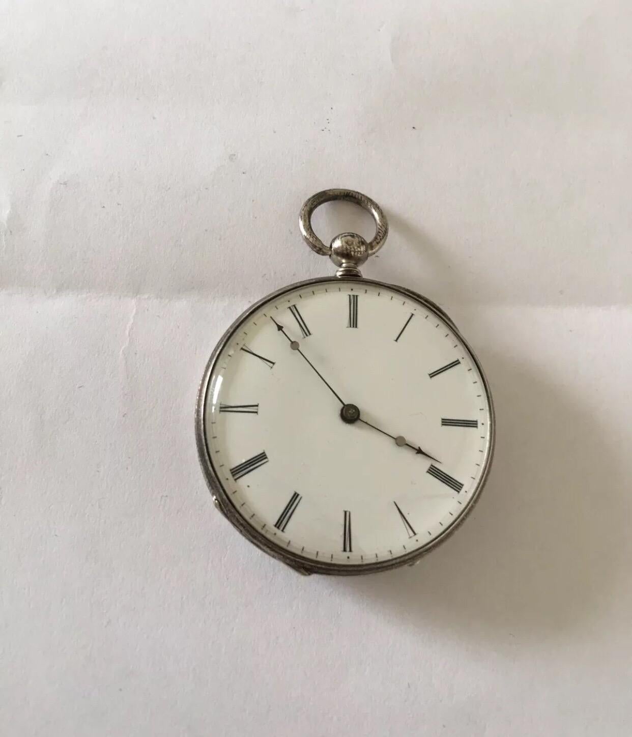 Fine Antique Key-Wind Silver Pocket Watch For Sale at 1stDibs