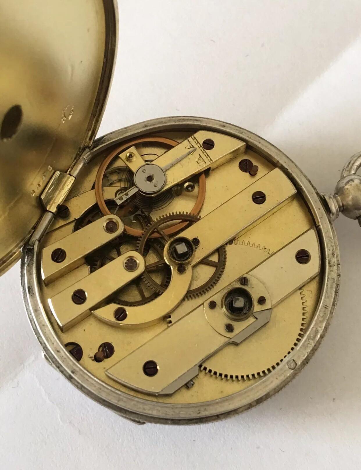 Fine Antique Key-Wind Silver Pocket Watch For Sale 1
