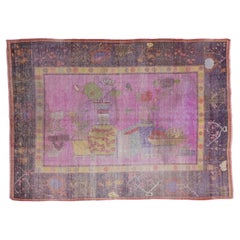 Fine Antique Khotan Silk Rug 5’7” x 7’9”