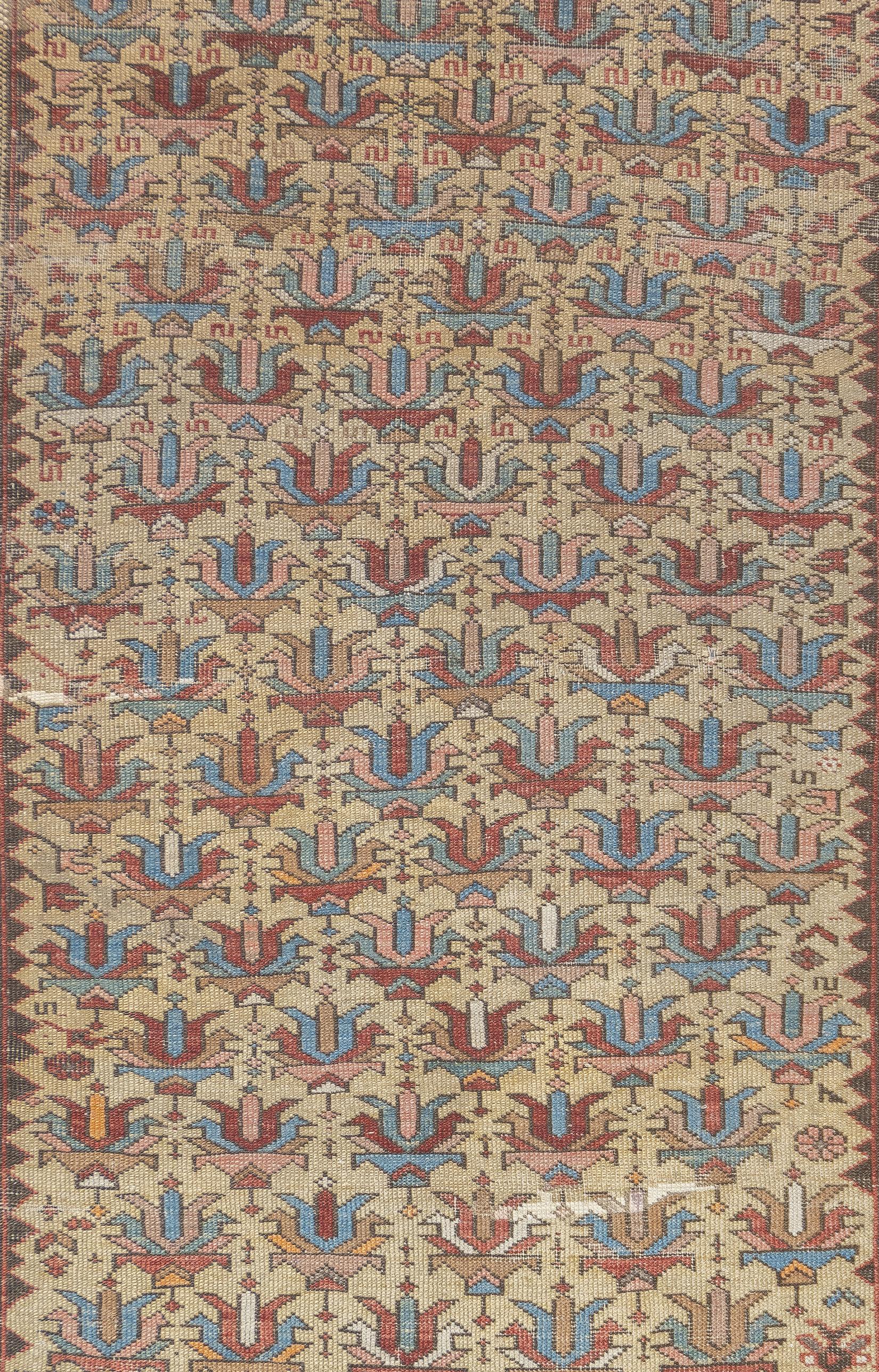 Caucasian Fine Antique Kuba Shirvan Rug 3'5'' x 5'7'' For Sale
