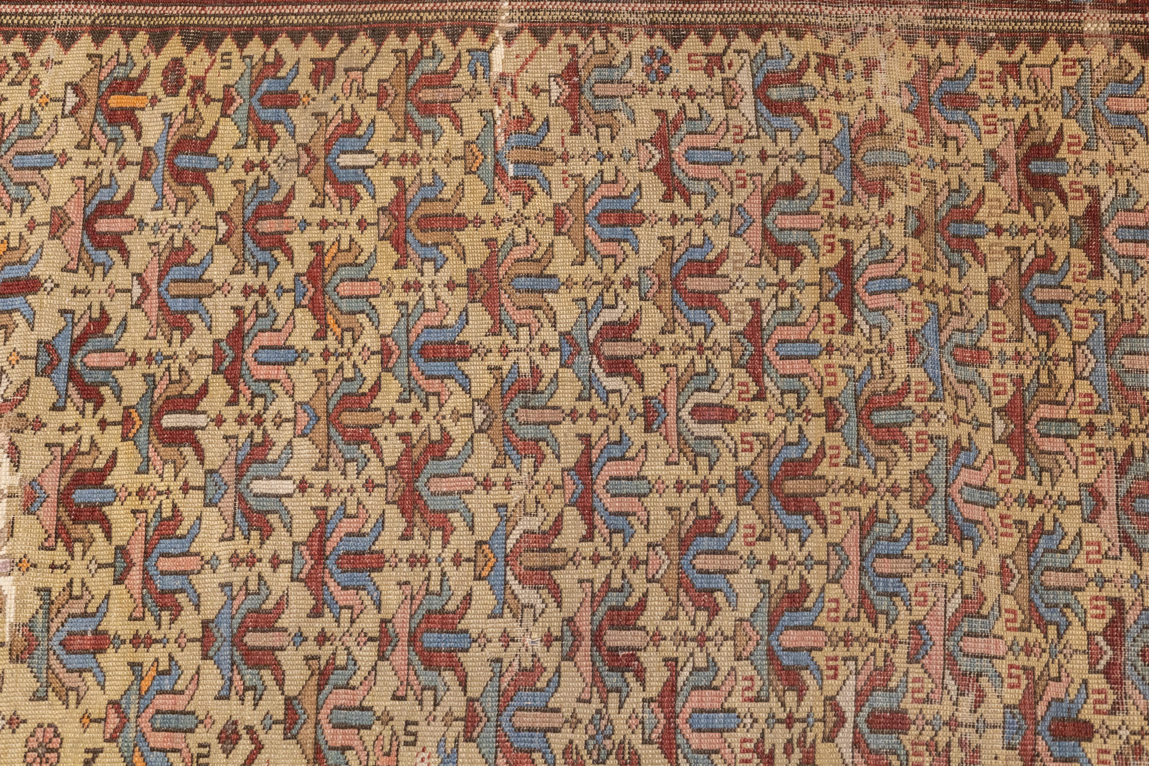 20th Century Fine Antique Kuba Shirvan Rug 3'5'' x 5'7'' For Sale