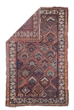 Fine Antique Kurdish Tribal Wool Rug 4'7" x 7’3"