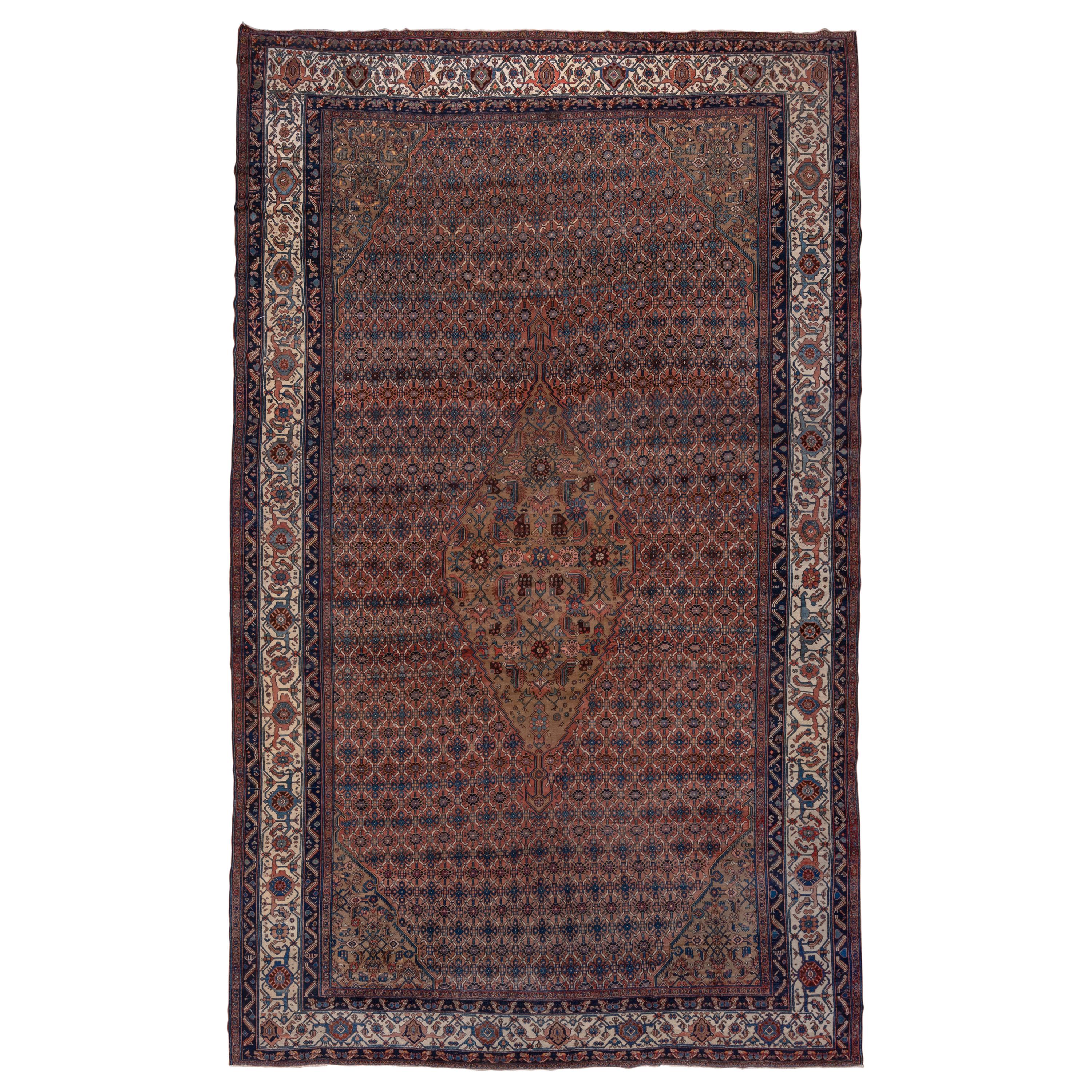 Fine Antique Large Persian Bibikabad Carpet, Small Center Medallion, circa 1920s