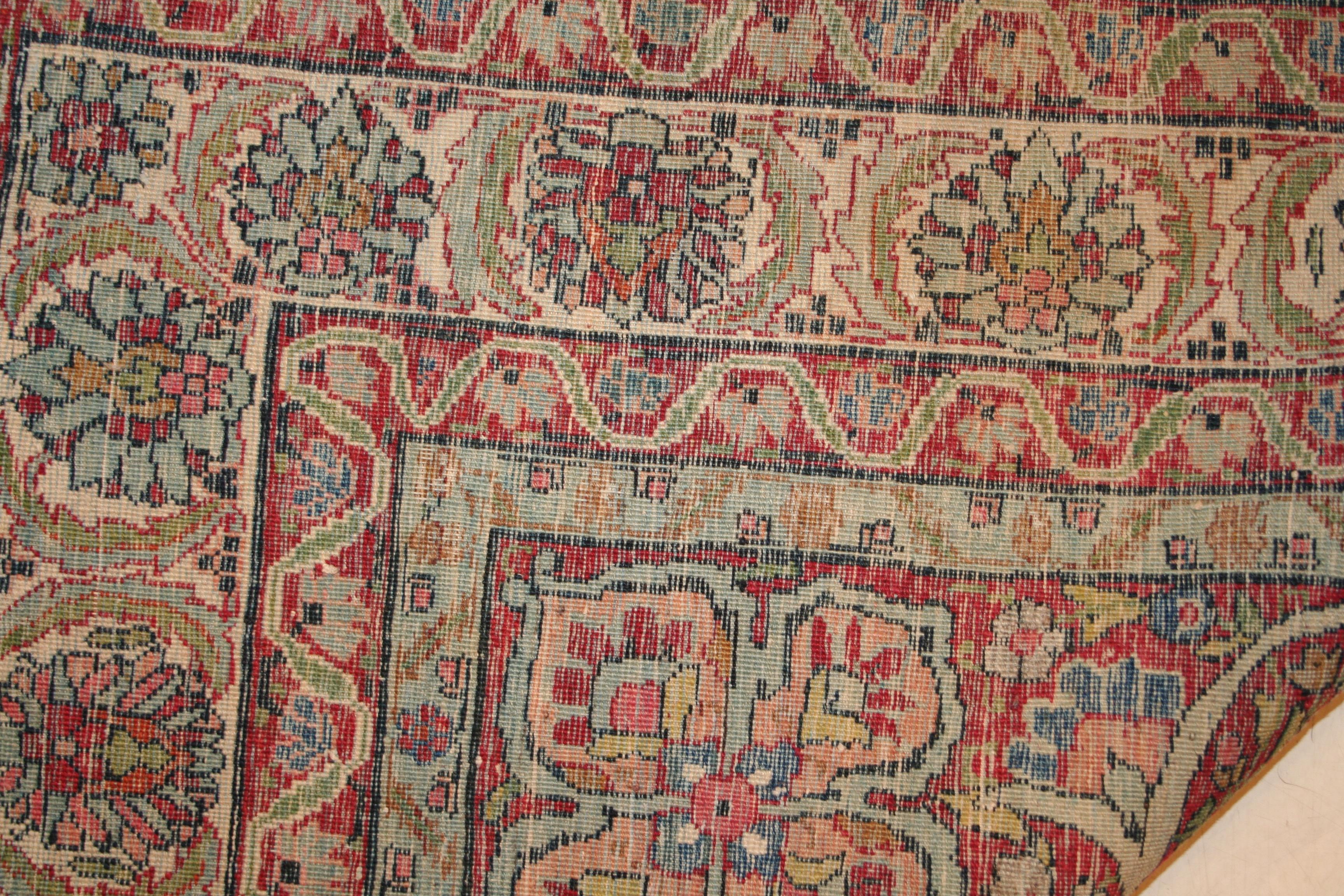 Fine Antique Lavar Kirman Rug with Millefleurs Design For Sale 2