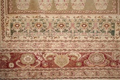 Fine Antique Light Green and Burgundy Turkish Prayer Rug