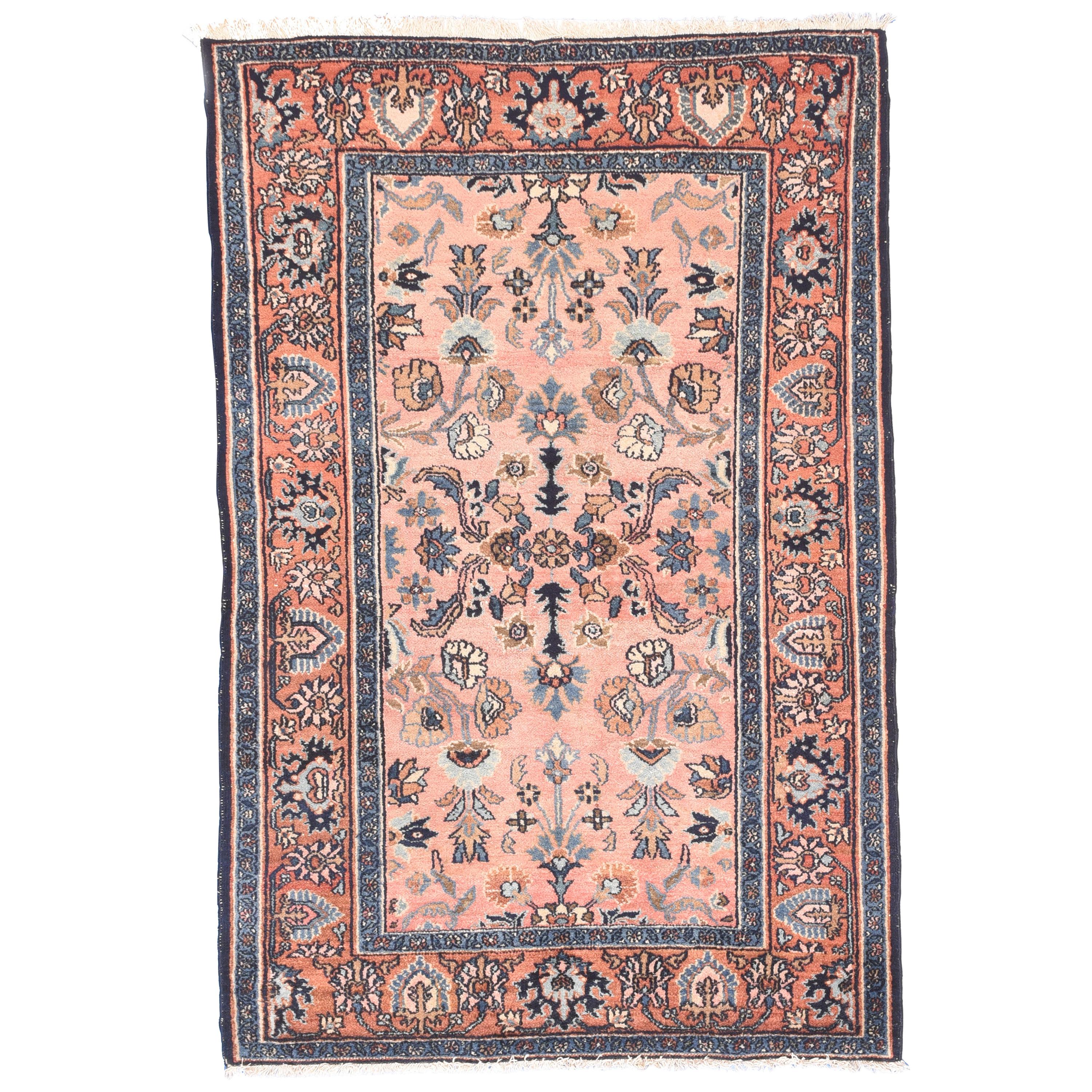Beau tapis persan ancien Lillihan:: noué à la main:: vers 1890 en vente