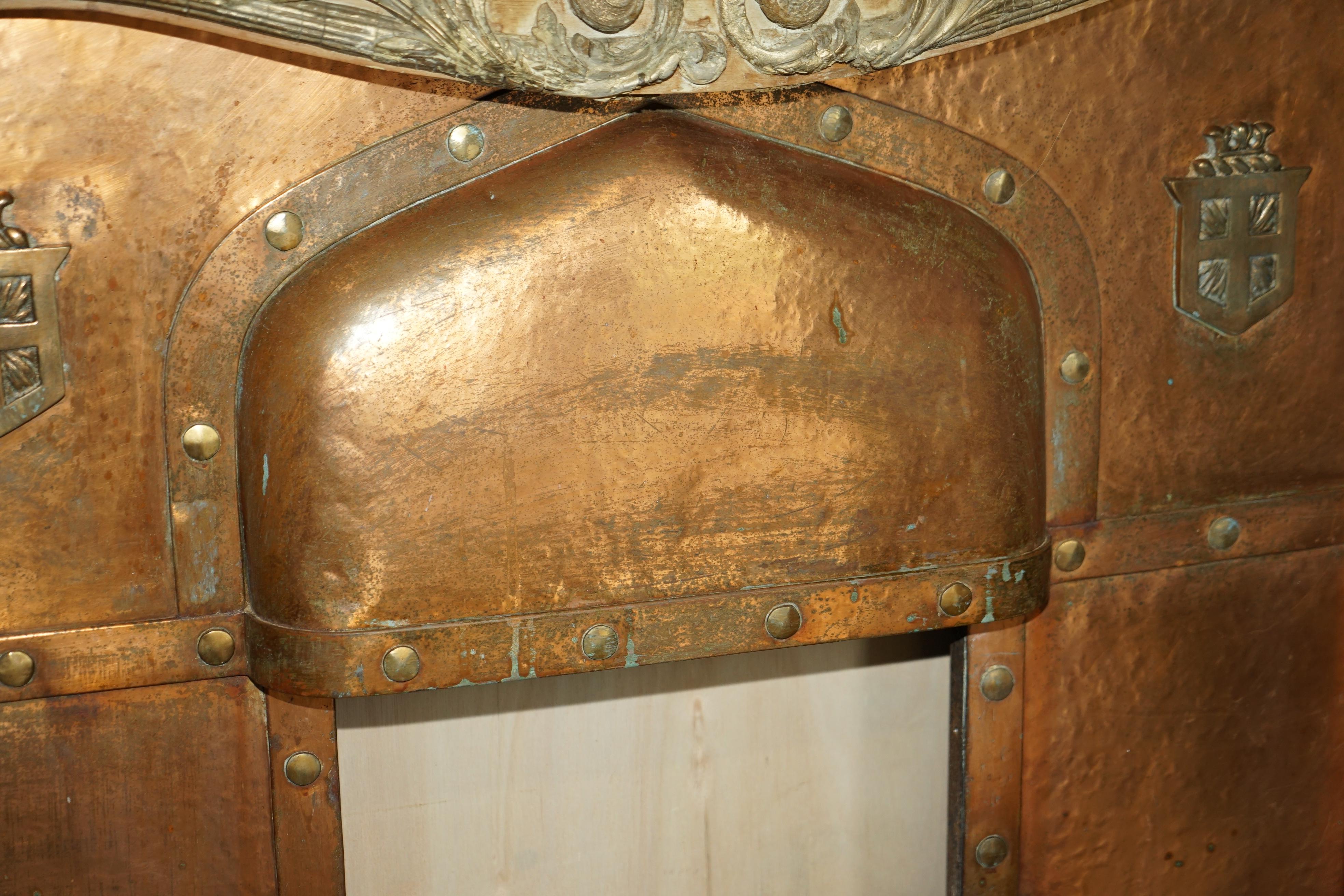 Fine Antique Limed Oak Georgian Carved Louis XV Fireplace Surround Copper Insert 11