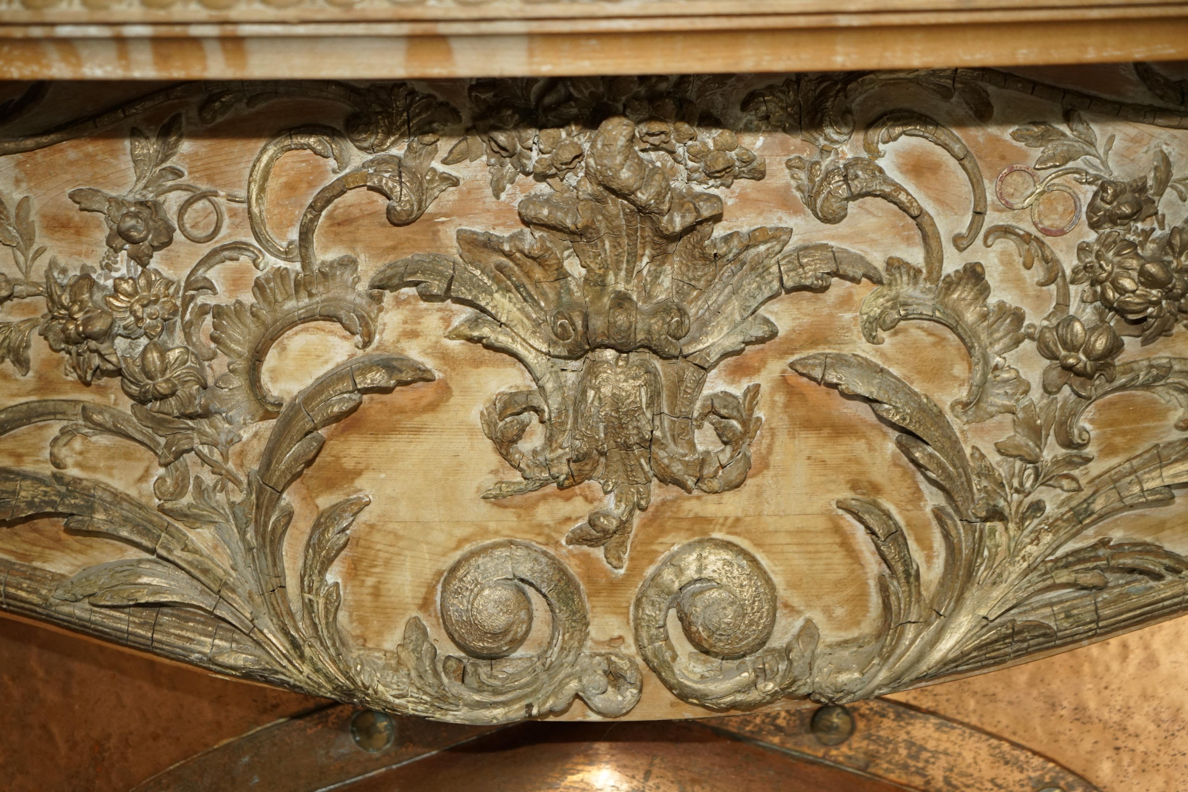 19th Century Fine Antique Limed Oak Georgian Carved Louis XV Fireplace Surround Copper Insert