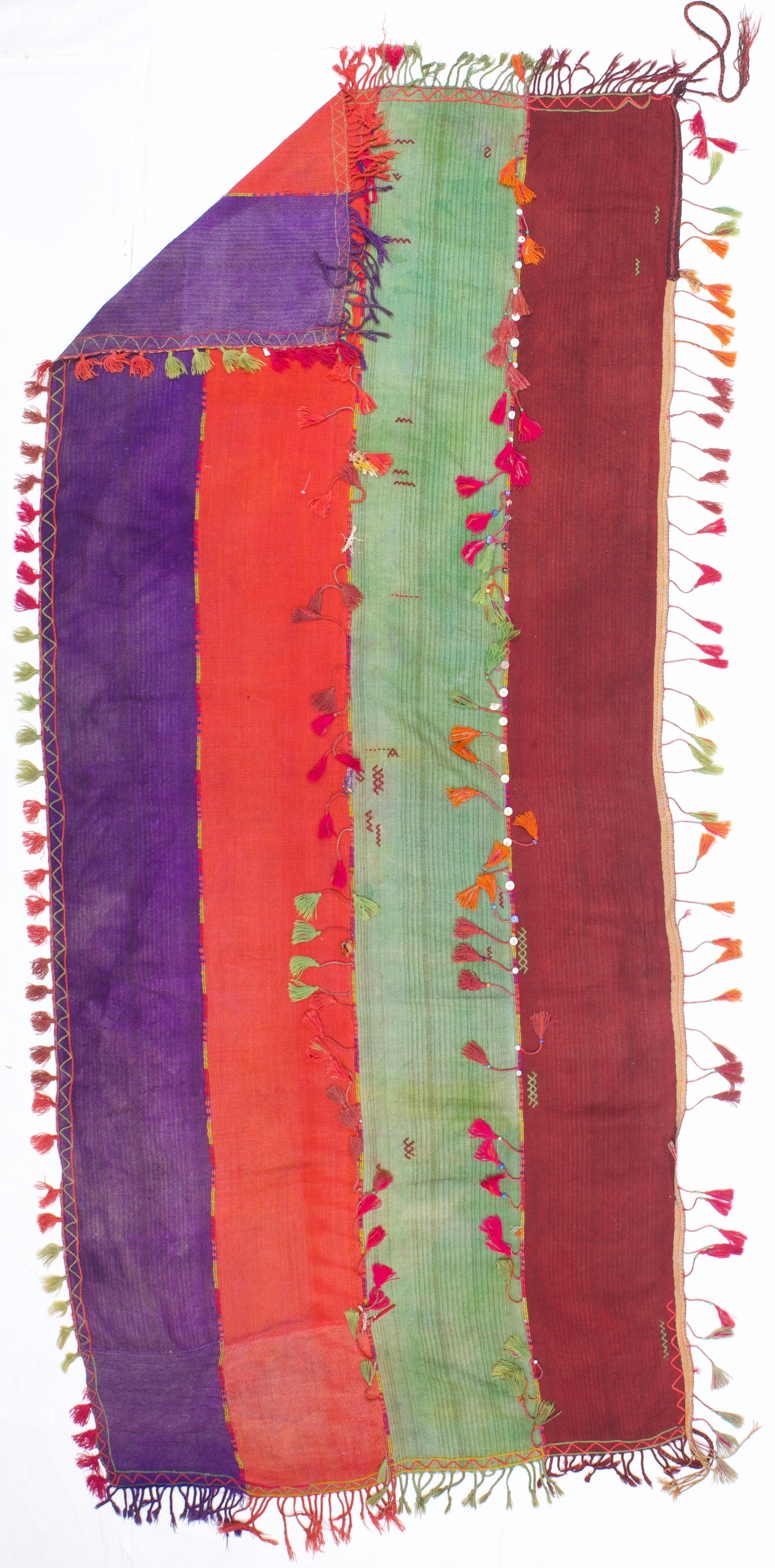 Fina Alfombra Textil Turca Antigua Larga 4'10