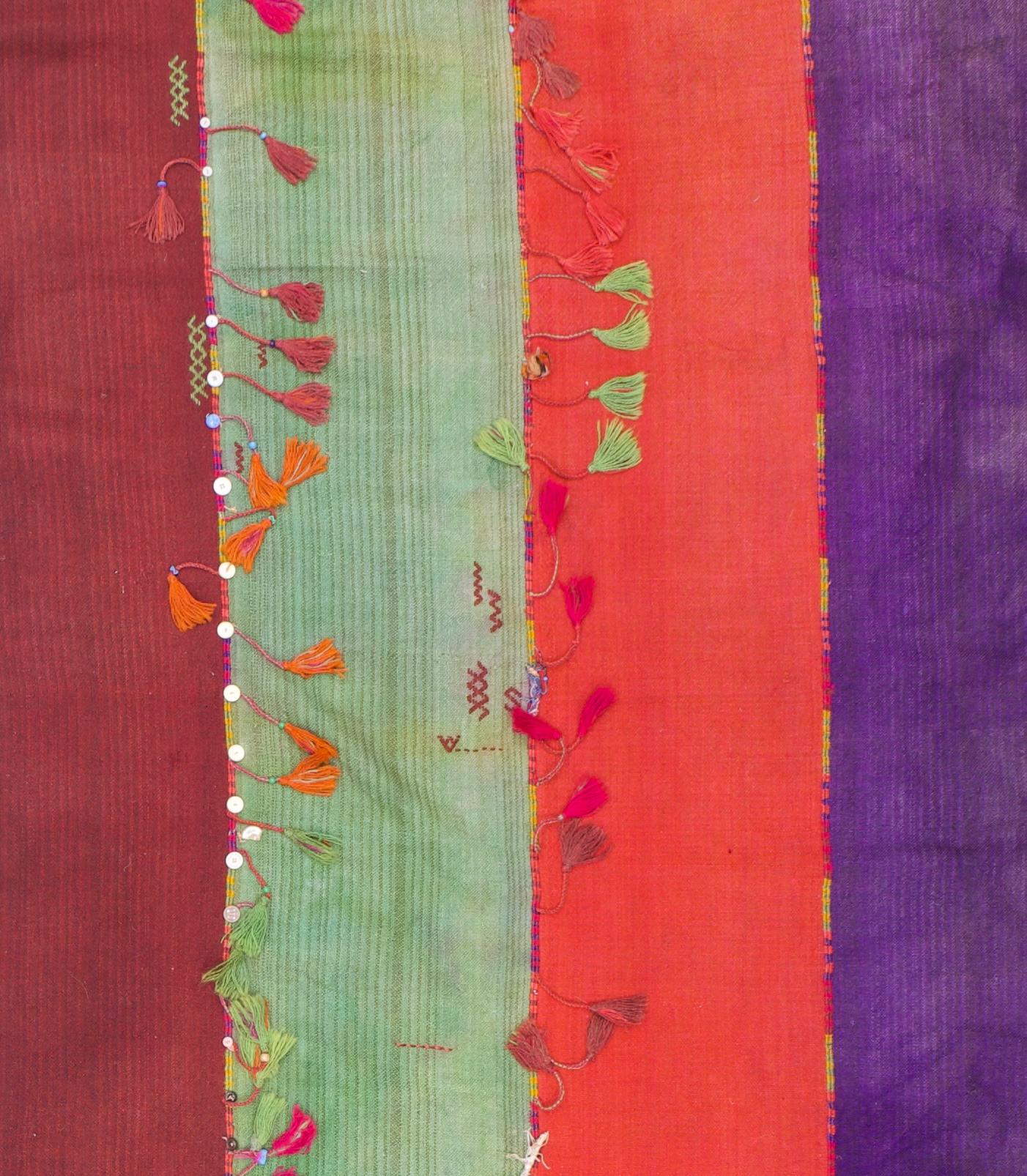 Fina Alfombra Textil Turca Antigua Larga 4'10