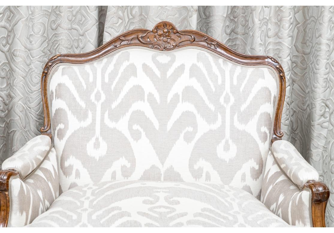 Fine Antique Louis XV Style Upholstered Bergere For Sale 2