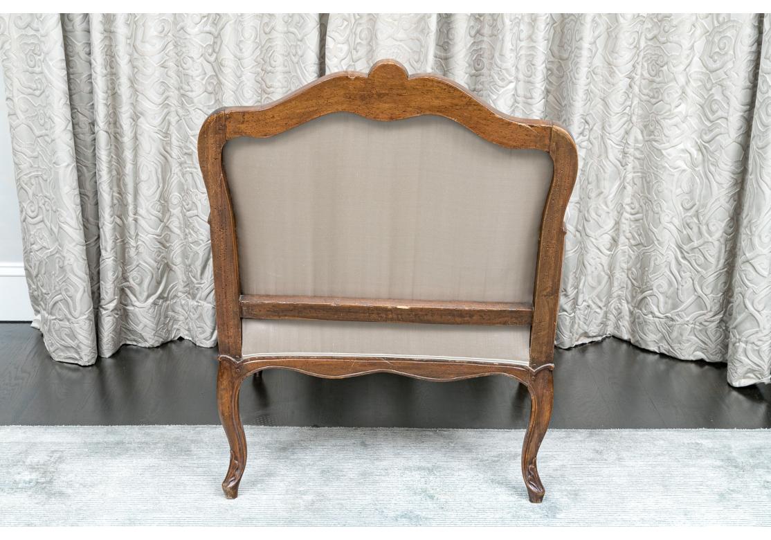 Fine Antique Louis XV Style Upholstered Bergere For Sale 4