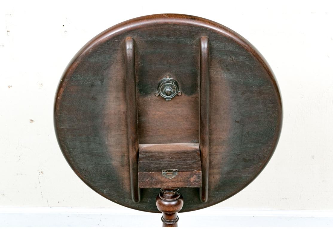 Fine Antique Mahogany Tilt Top Tripod Table In Fair Condition For Sale In Bridgeport, CT