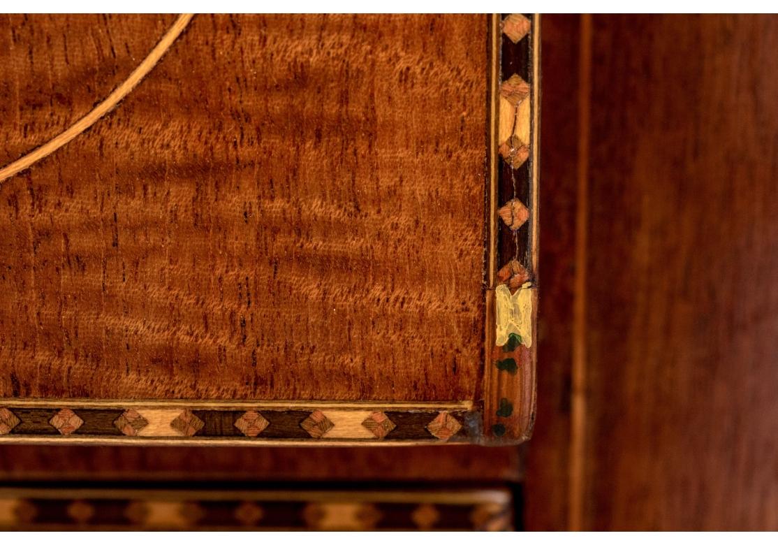 Fine Antique Marquetry Inlaid Mahogany Chest in Chippendale Style For Sale 7