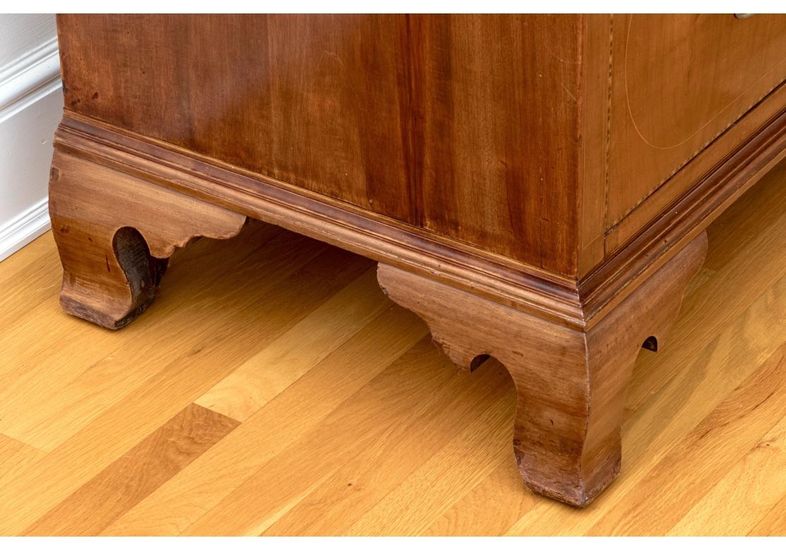 Fine Antique Marquetry Inlaid Mahogany Chest in Chippendale Style For Sale 9