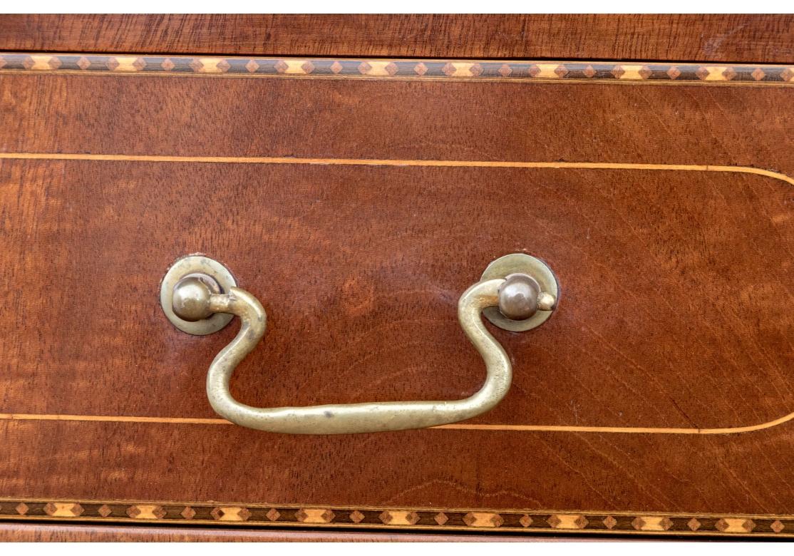 Fine Antique Marquetry Inlaid Mahogany Chest in Chippendale Style For Sale 10