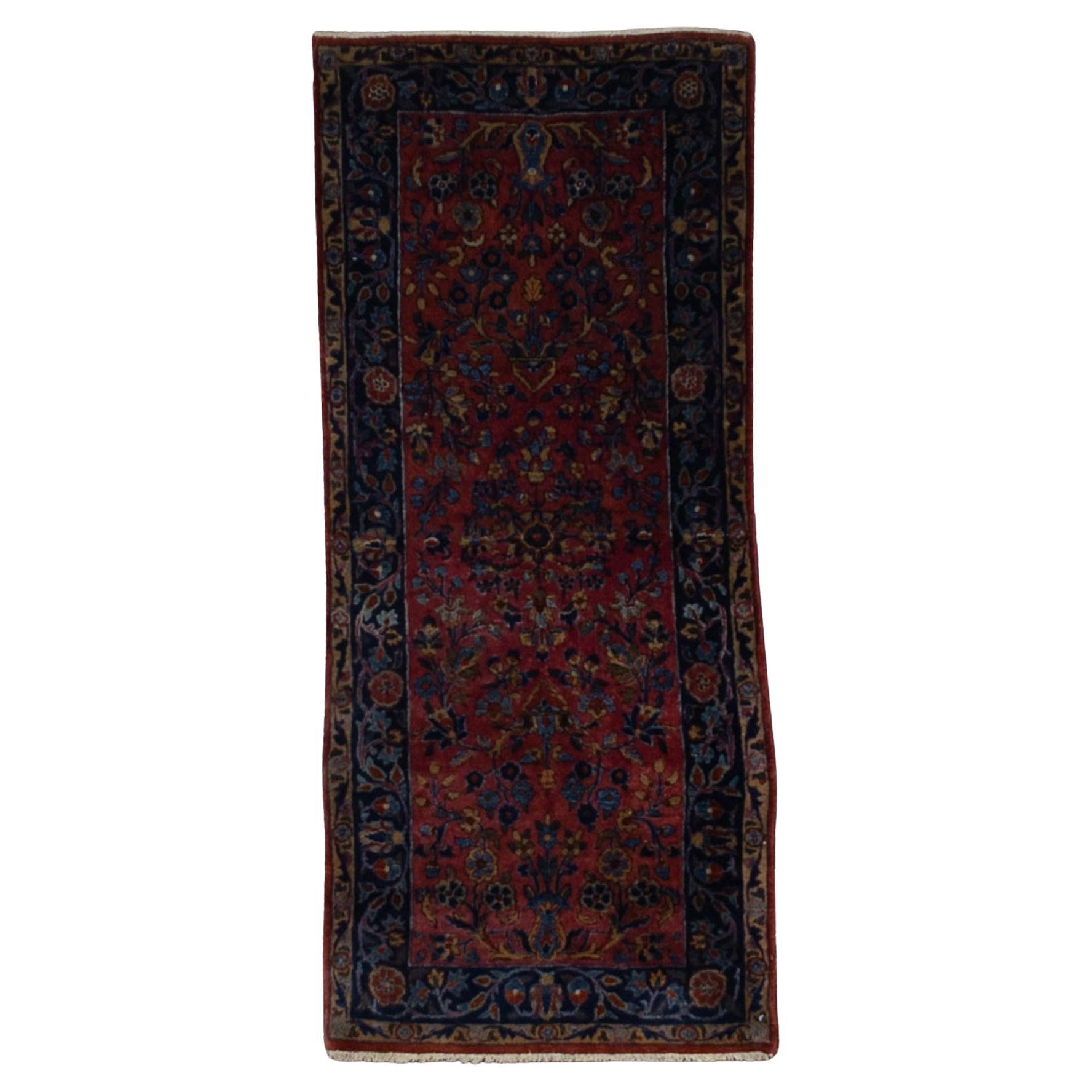 Feiner antiker Mohajeran Sarouk-Teppich 2'0" x 4'9"