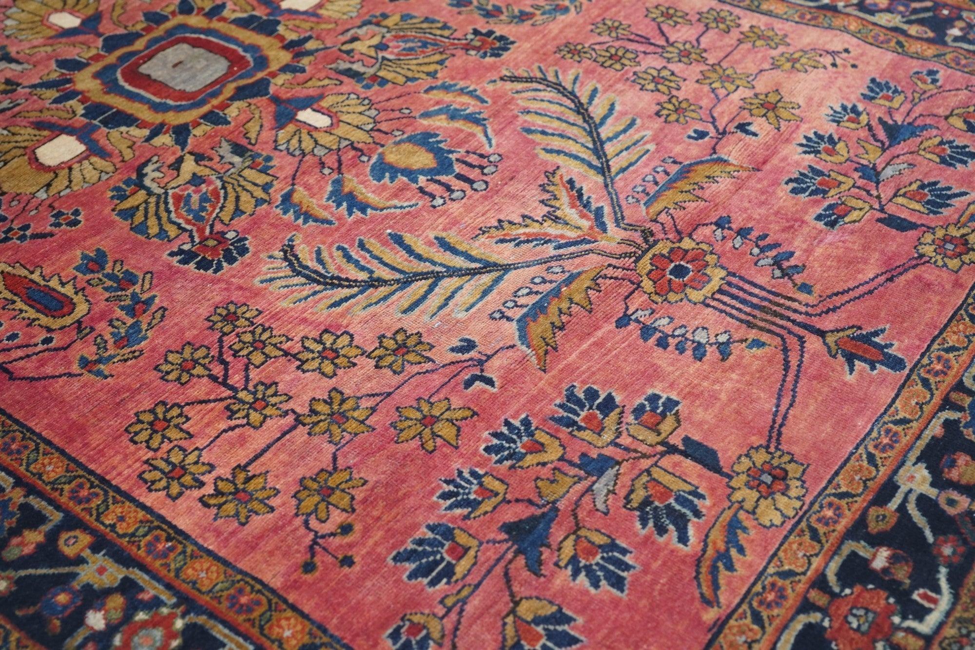 18th Century and Earlier Fine Antique Mohajeran Sarouk Rug 4'3'' x 6'9'' For Sale