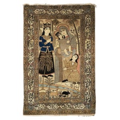 Fine Antique Mohtashem Kashan Rug Depicting the Annunciation