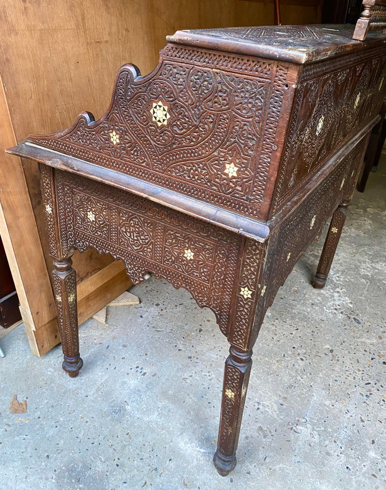 Antique desk and chair set hot sale