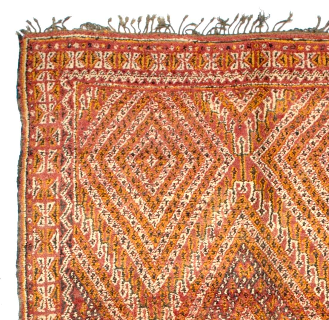 20th Century Fine Antique Moroccan Oushak Rug 7’2” x 8’7” For Sale