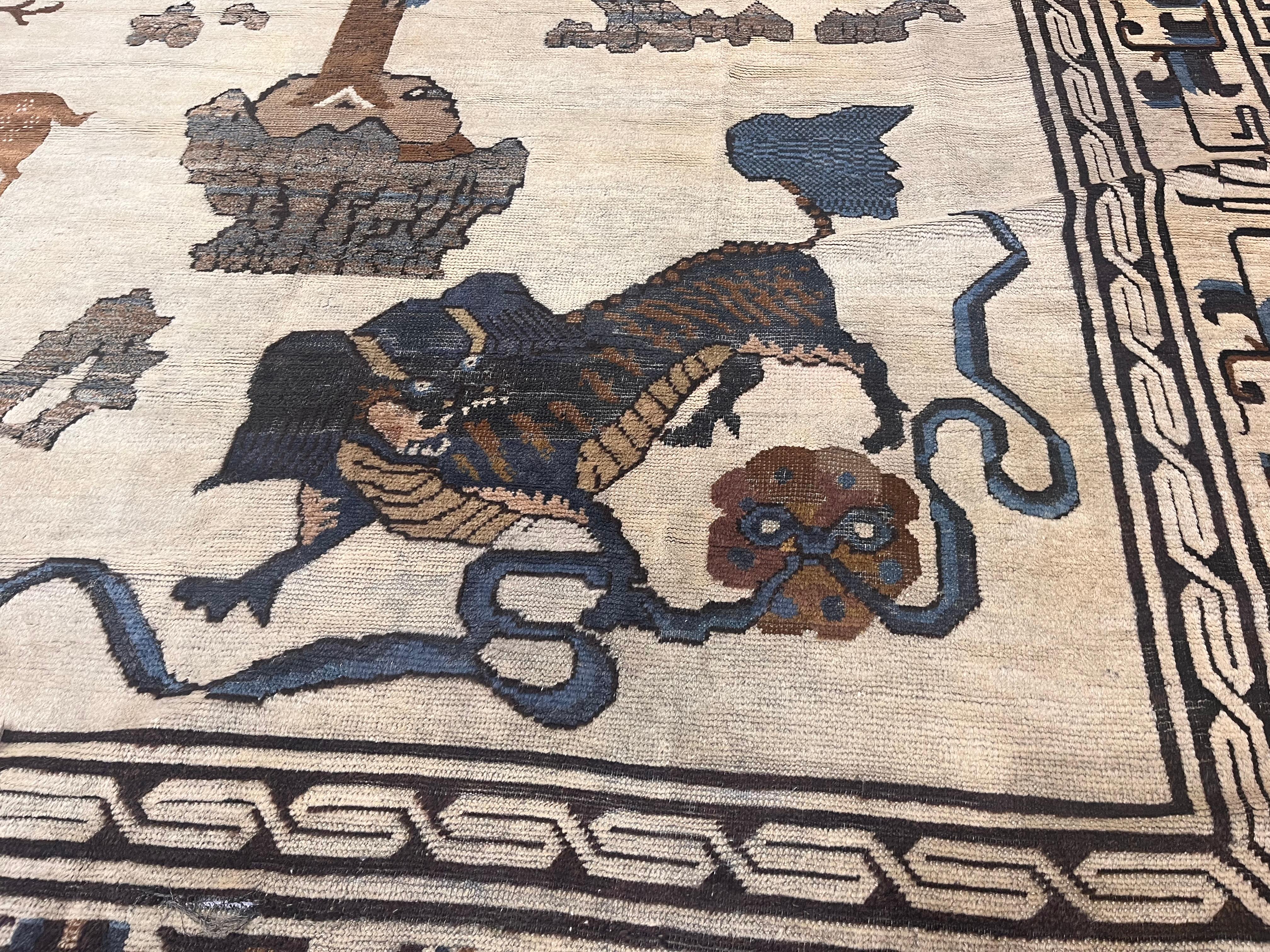 Fine Antique Ninshiya 1st half of the 19th Century Rug 12’10” x 14’0