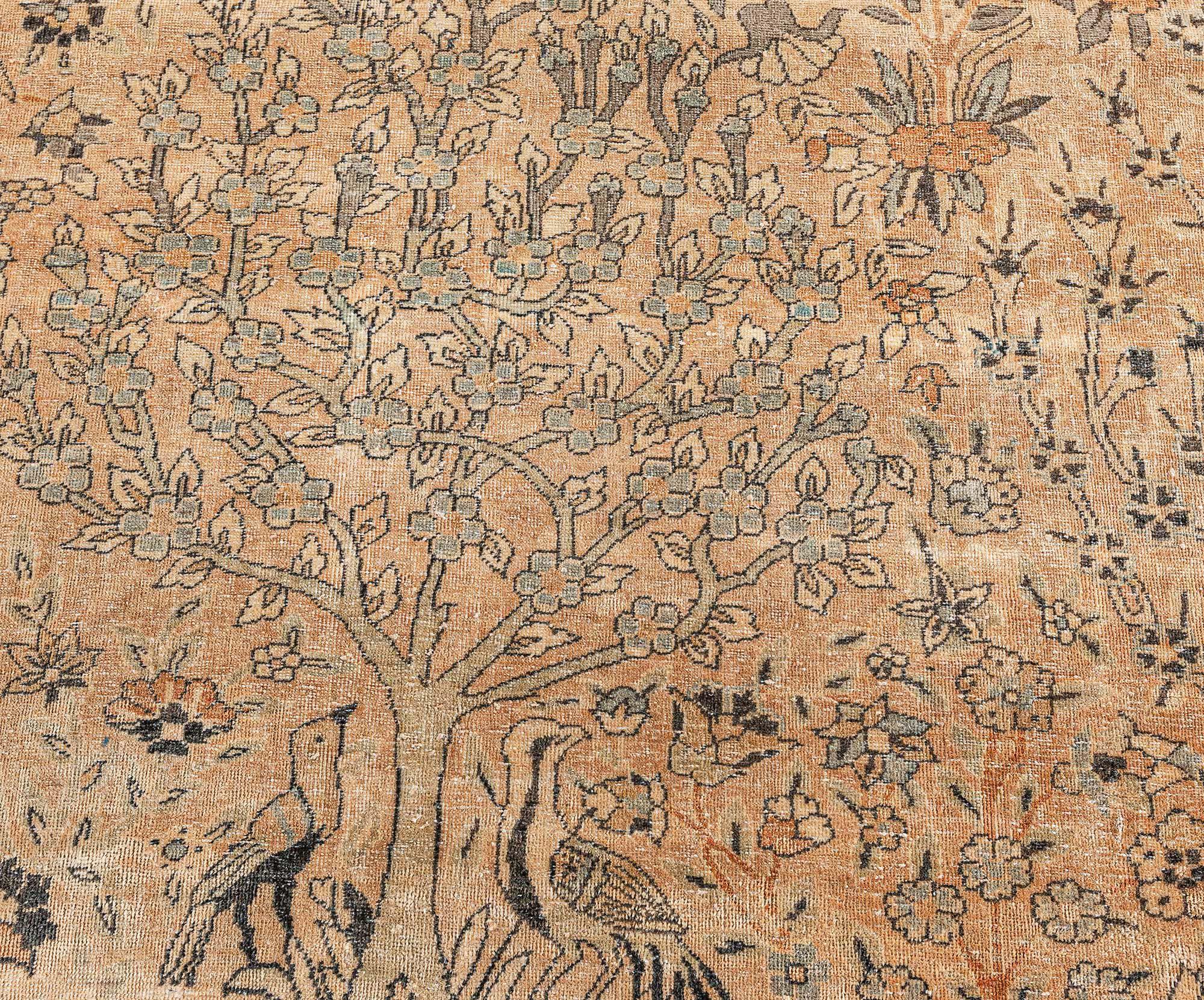 Hand-Knotted Doris Leslie Blau Antique North Indian Handmade Wool Rug For Sale