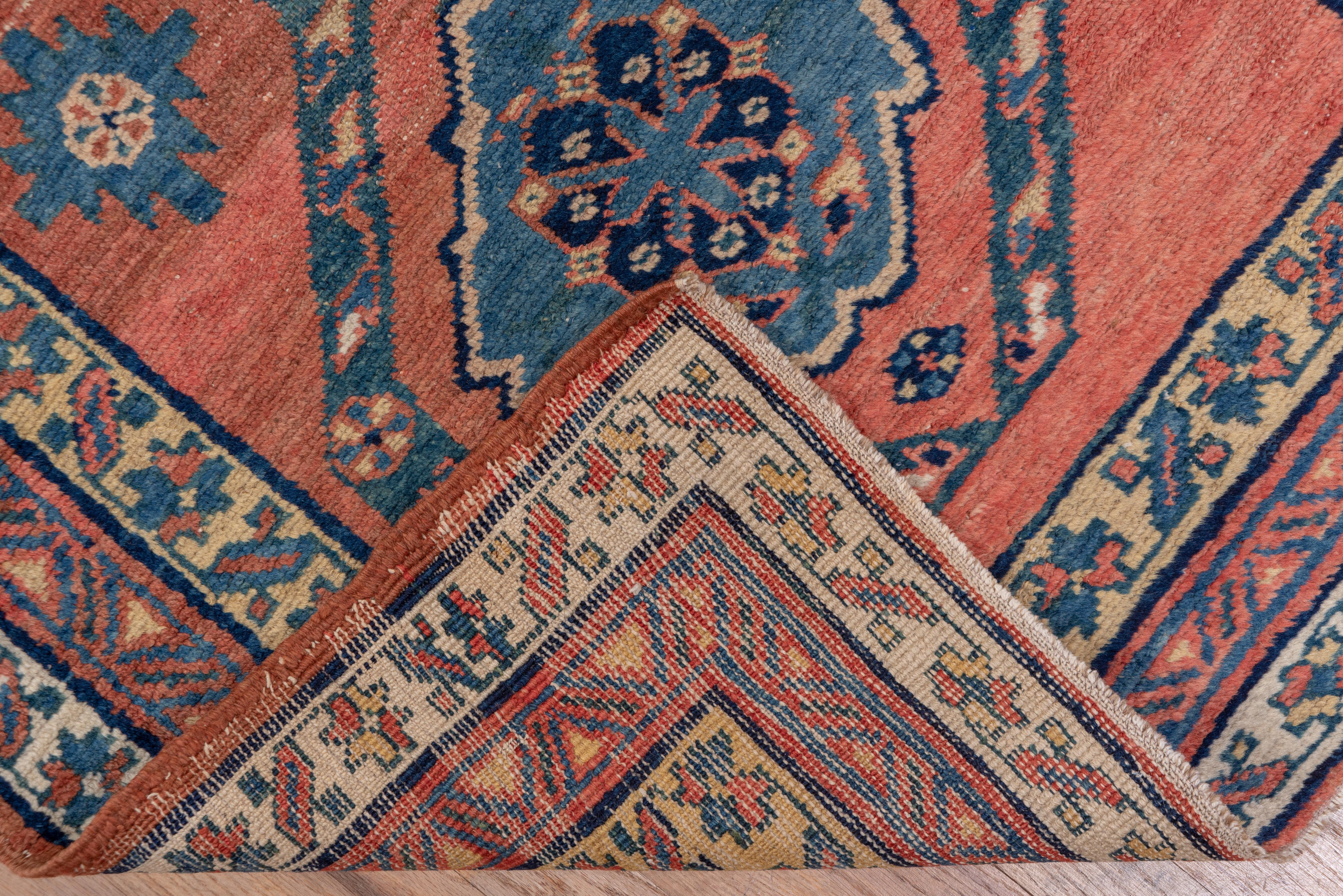 Fine Antique Northwest Persian Tribal Runner, Bright Red Field, Blue Accents For Sale 1