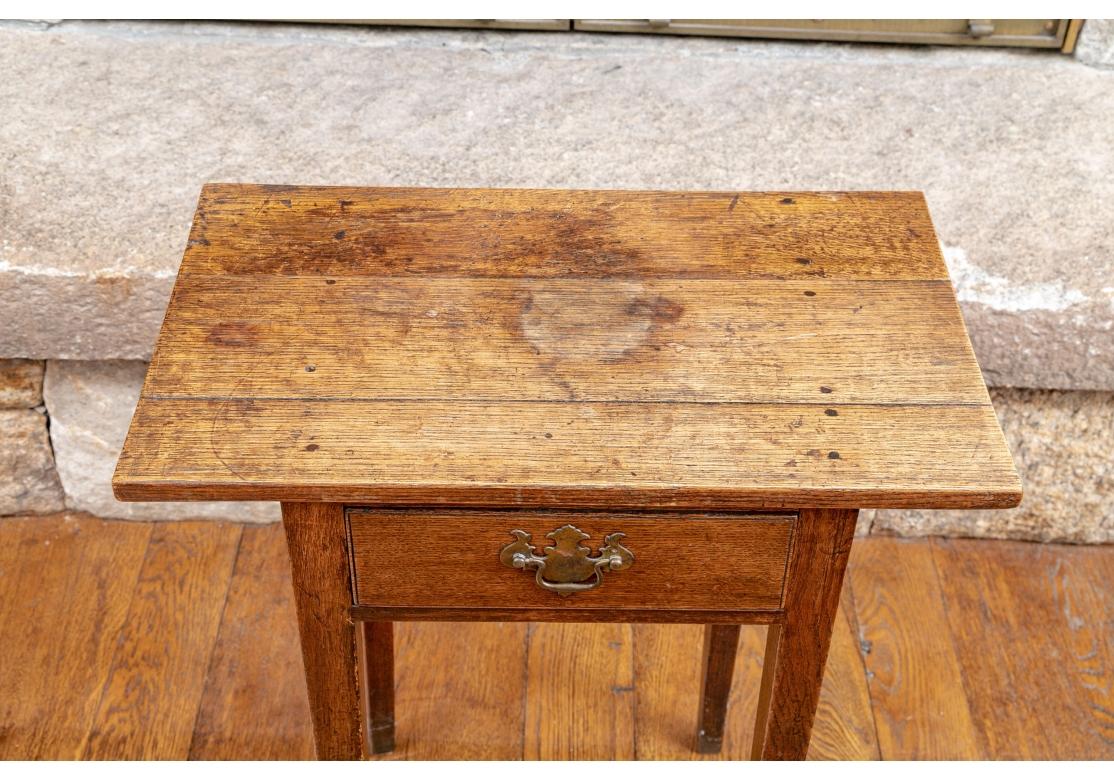 American Fine Antique Oak Taper Leg Drawer Stand For Sale