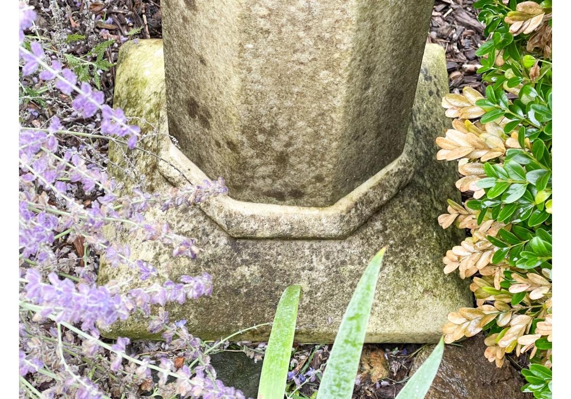 19th Century Fine Antique Octagonal Cut Marble Garden Pedestal For Sale