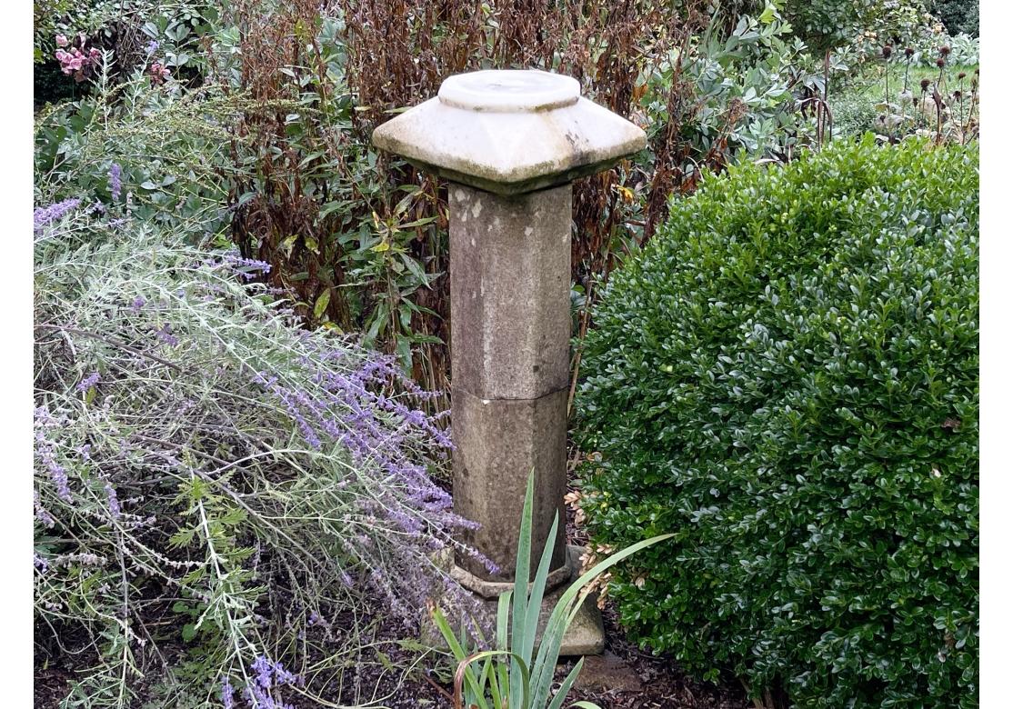 Fine Antique Octagonal Cut Marble Garden Pedestal For Sale 1