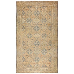 Fine Antique Oversized Lattice Garden Persian Kerman Rug. Size: 13
 4" x 25
 3"