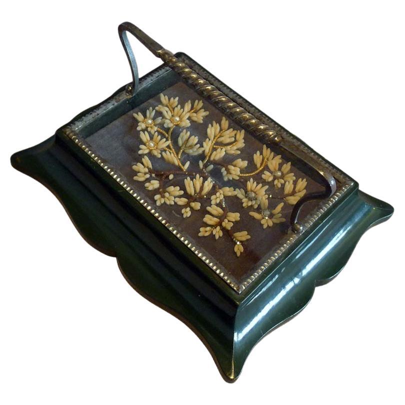Fine antique paperweight with cut steel  (possibly Russian, Tula) For Sale