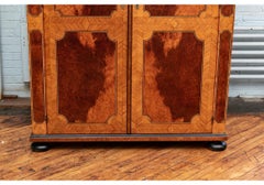 Fine Antique Parquetry Armoire with Custom Dry Bar Interior