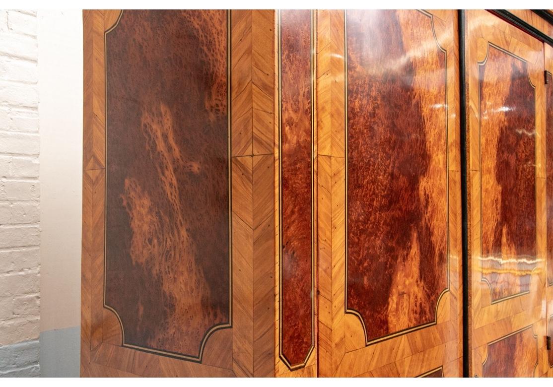 Fine Antique Parquetry Armoire with Custom Dry Bar Interior In Good Condition For Sale In Bridgeport, CT