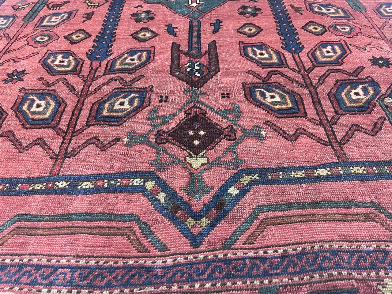 19th Century Fine Antique Persian Bakhshayesh Tribal Wool Rug 5'6