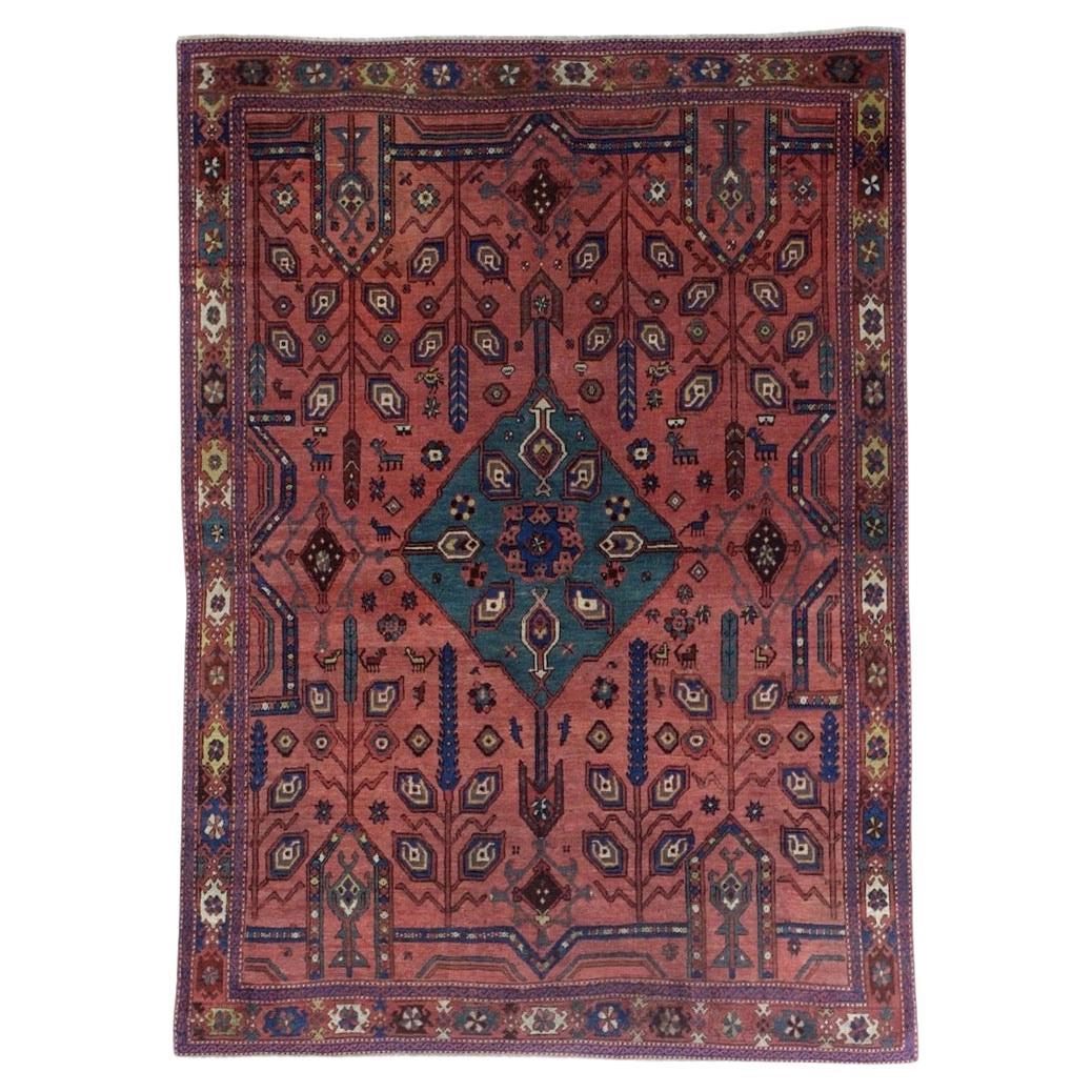 Fine Antique Persian Bakhshayesh Tribal Wool Rug 5'6" x 7'7" For Sale