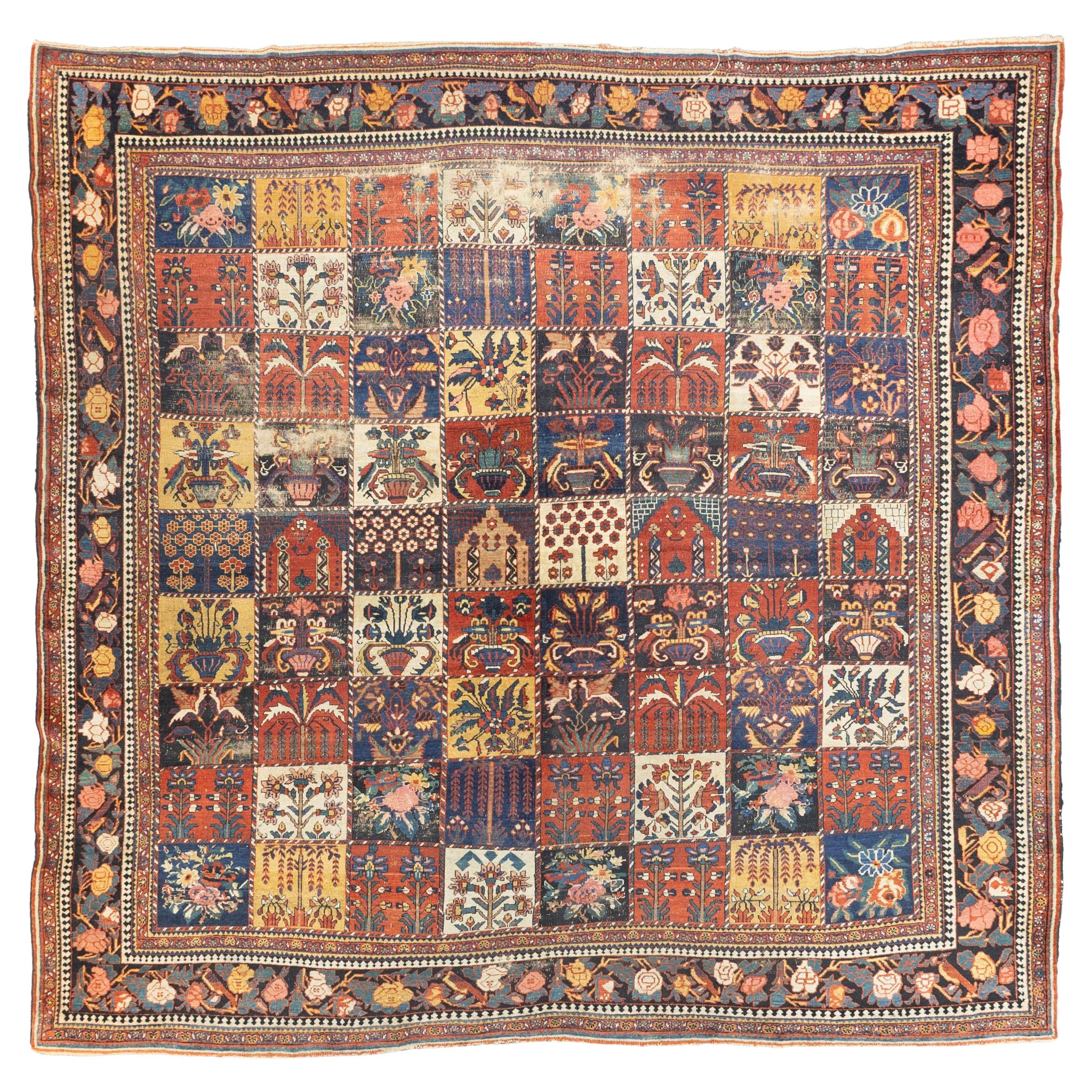 Fine Antique Persian Bakhtiari Rug 10’11” x 11’3”