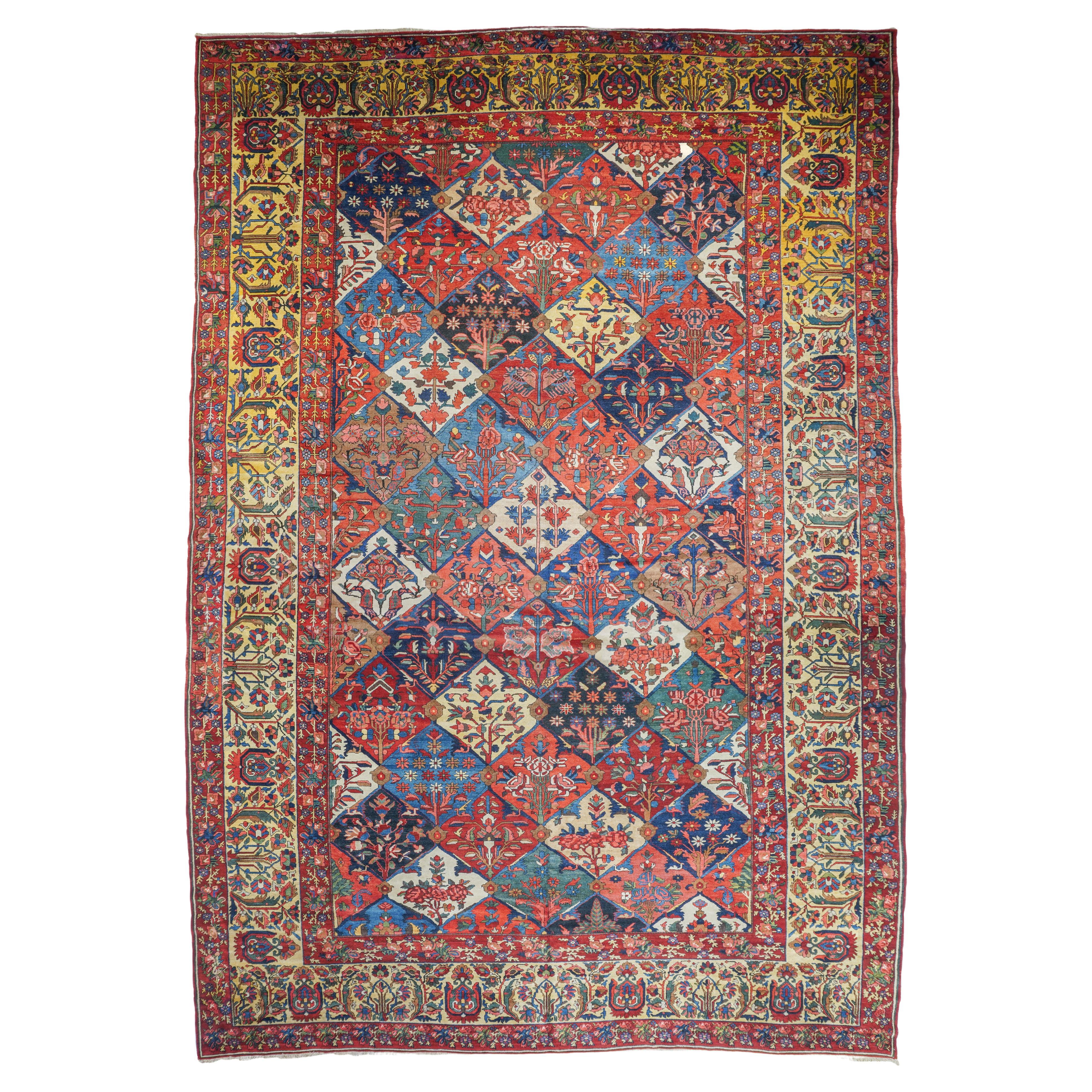 Fine Antique Persian Bakhtiari Rug For Sale