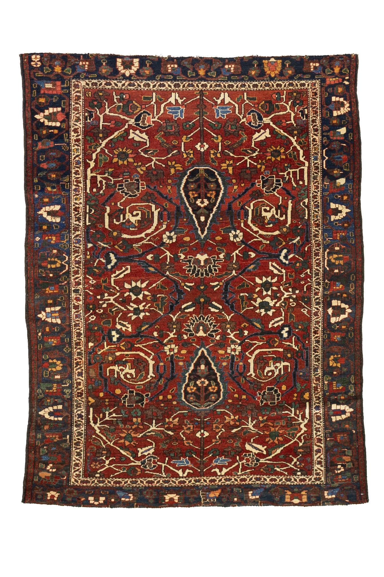 Fine Antique Persian Bakhtiari Rug 4'9