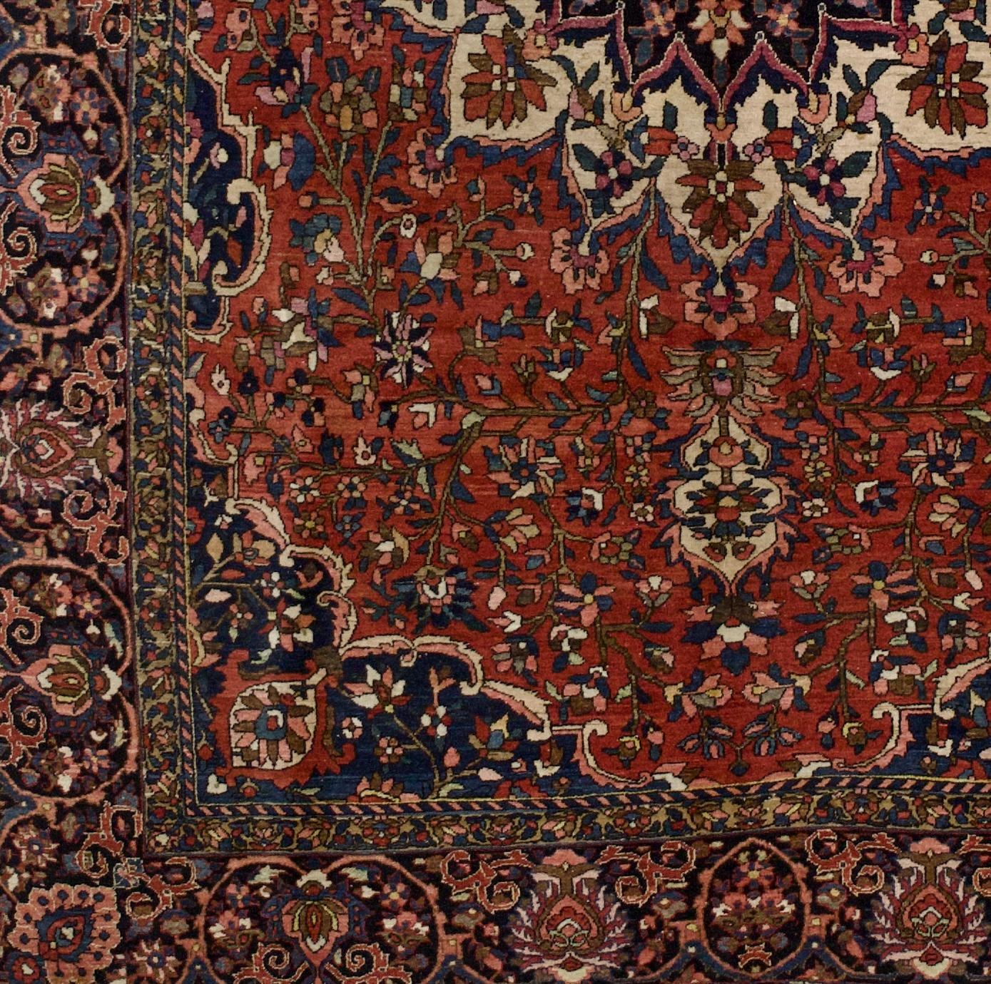 Feiner antiker persischer Bakhtiari Teppich 7'0