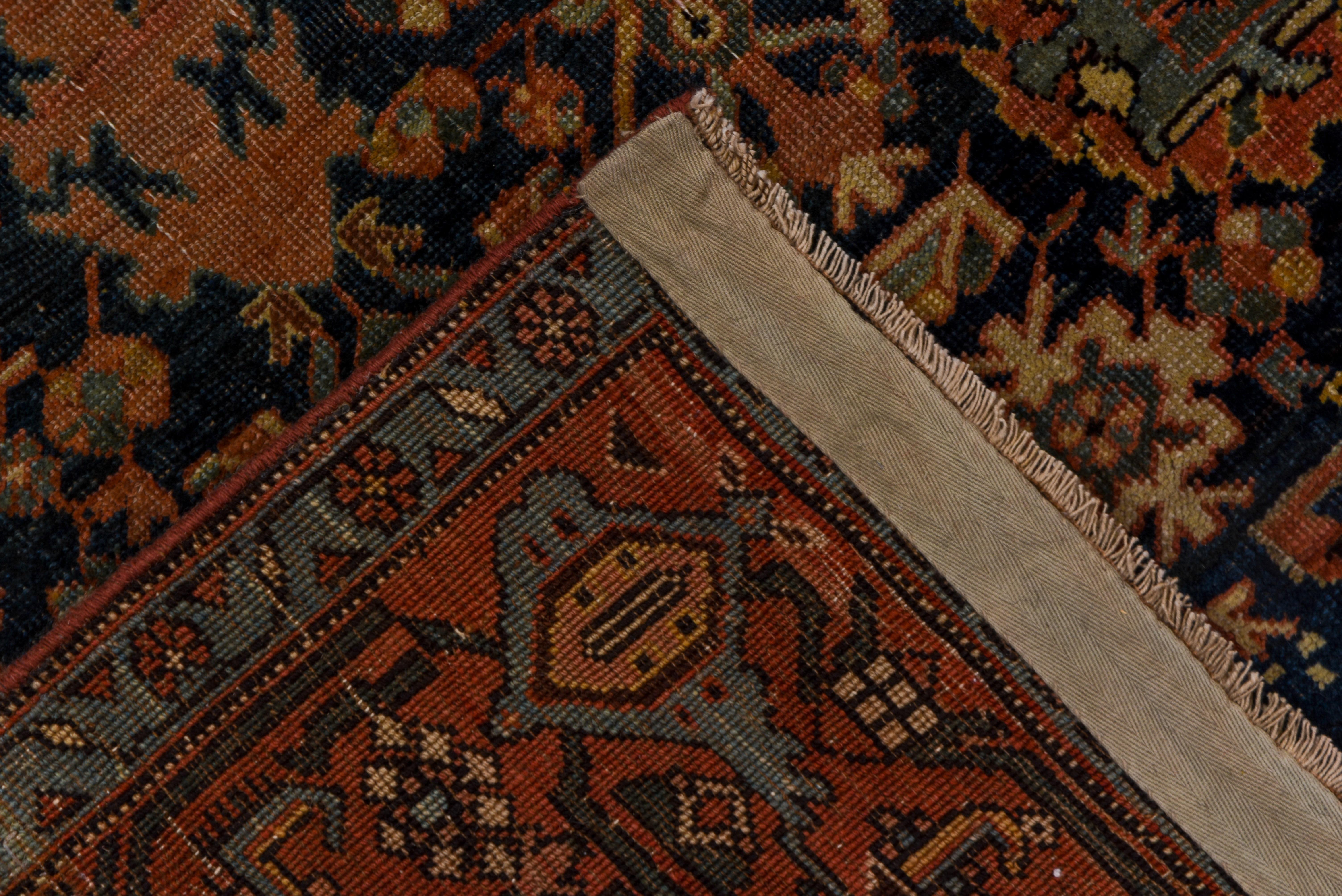 Wool Fine Antique Persian Bidjar Carpet, Rich Colors, Crab Design For Sale